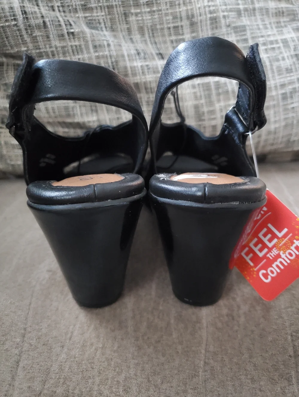 Euro Soft by Sofft Womens Vannie Heels Size 8.5 Black Open Toe Slingback